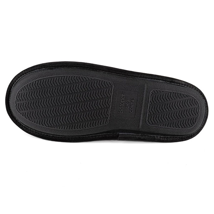 Isotoner® Mens Real Suede Mule Slipper Black Extra Image 5